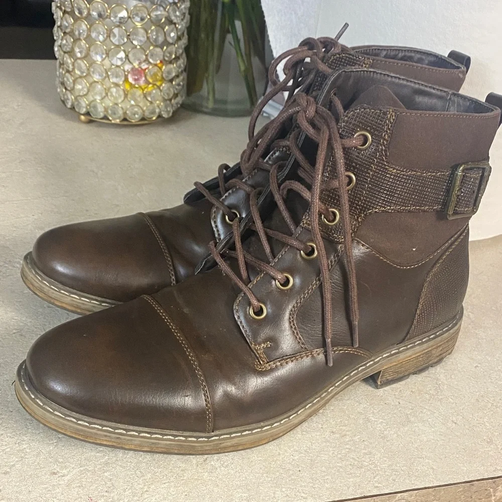 Arizona Jean Company men’s Laurent flat heel Dark Brown Lace-Up Boots
